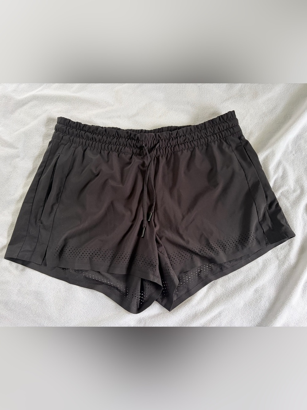 Athleta laser cut black athletic shorts